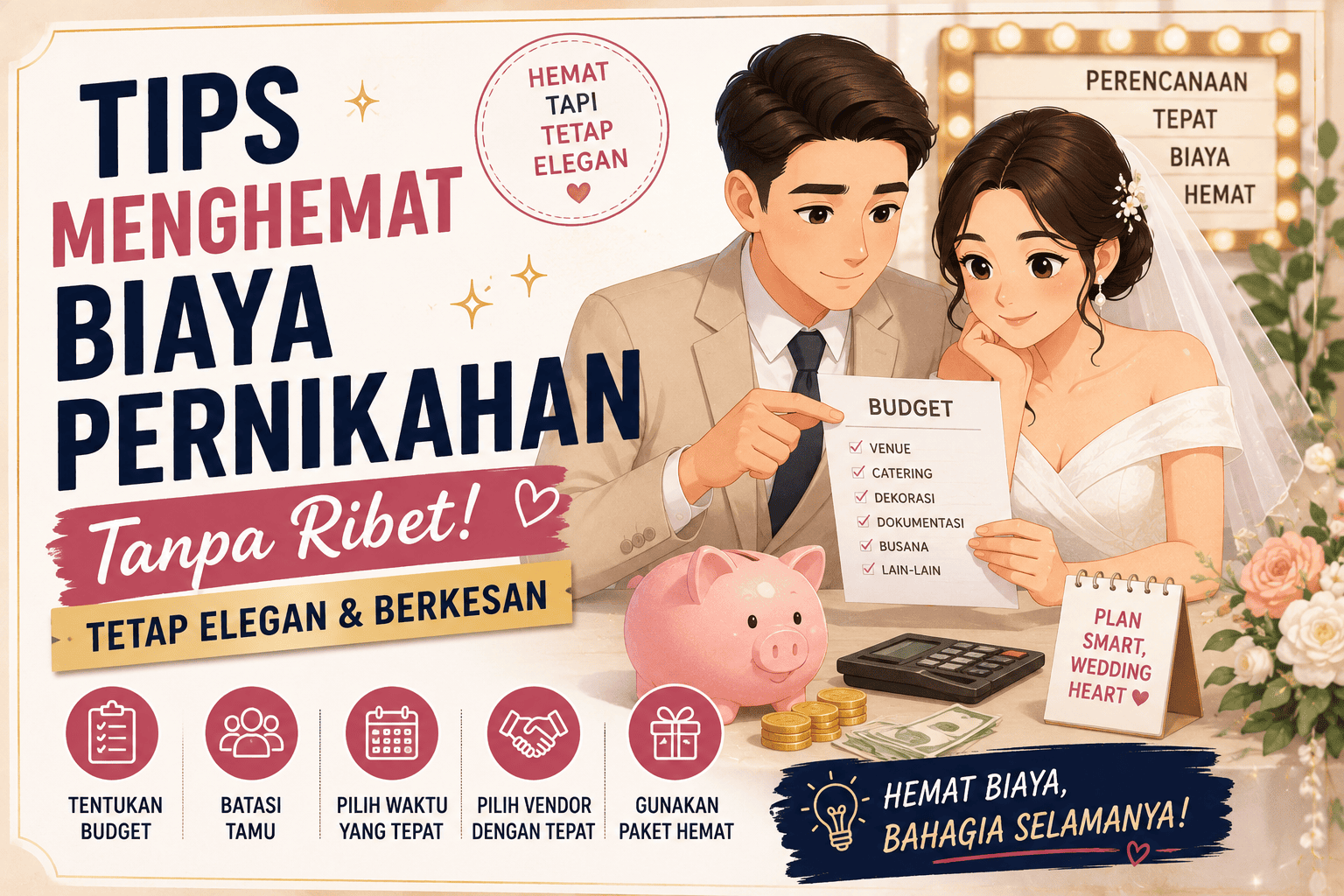 Tips Menghemat Biaya Pernikahan Tanpa Ribet dan Tetap Elegan